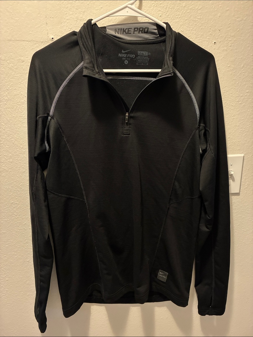 Nike Pro Black Long-Sleeve Quarter-Zip Training Top